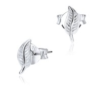 Designed Leaf Silver Ear Stud STS-3032